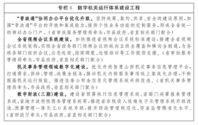 山西省人民政府办公厅关于印发山西省数字政府建设规划(2023-2025年)的通知